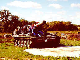 Riding on top of the M110 Howitzer, just like the old days!